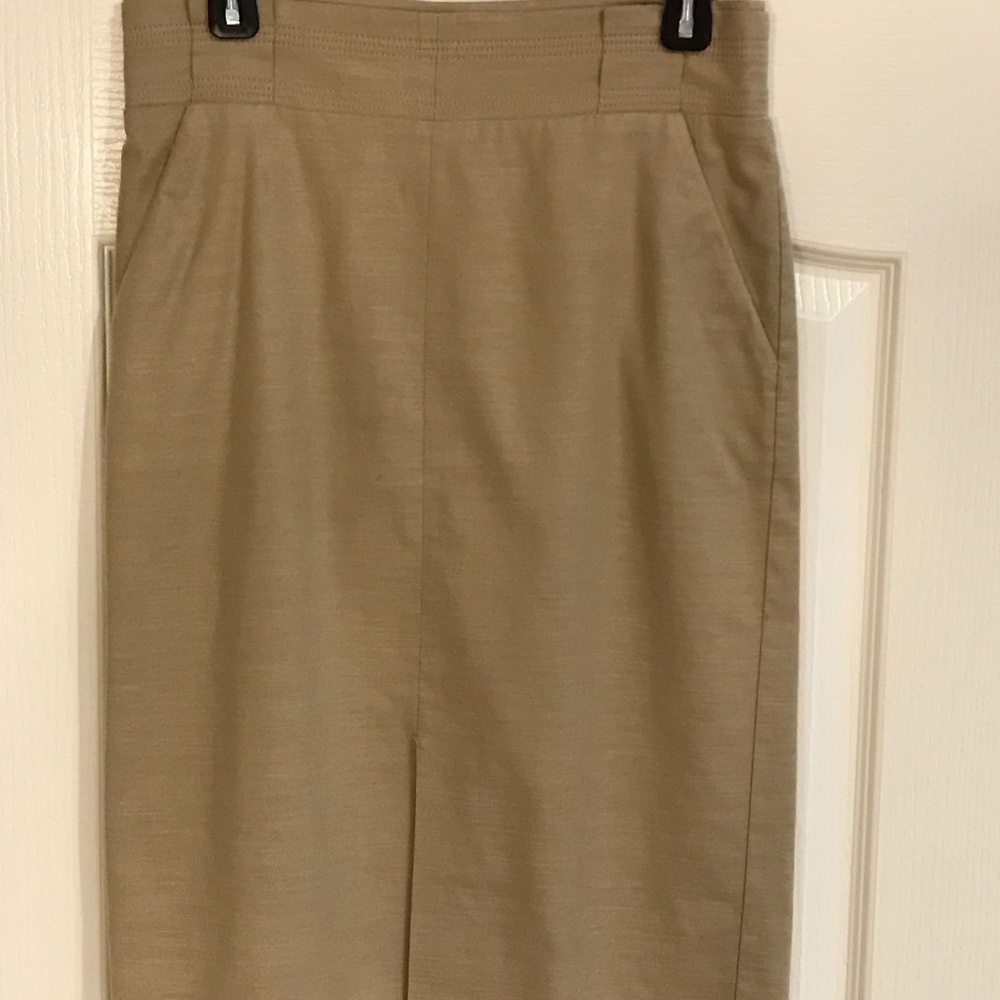 Ann Taylor, size 6, Tan, High-waist, Linen-look, Skirt
